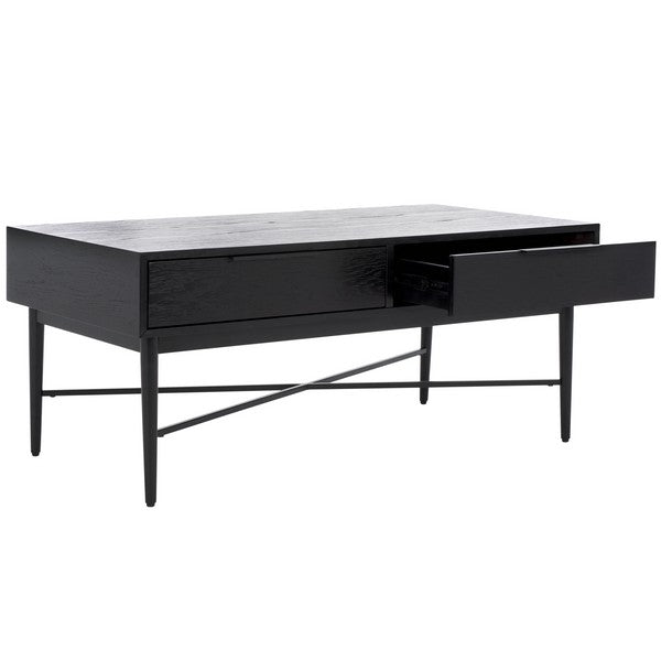 Safavieh Pierre 2 Drawer Coffee Table, COF6404 - Black