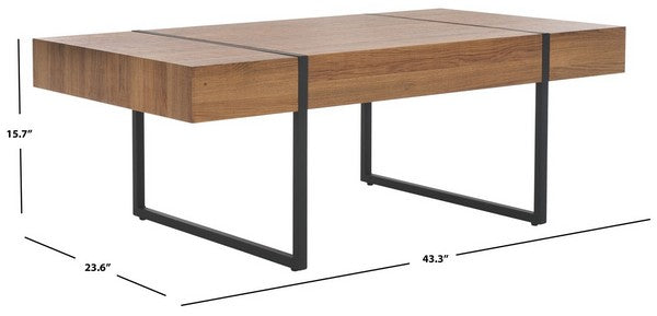 Safavieh Tristan Rectangular Modern Coffee Table, COF7000 - Brown / Black