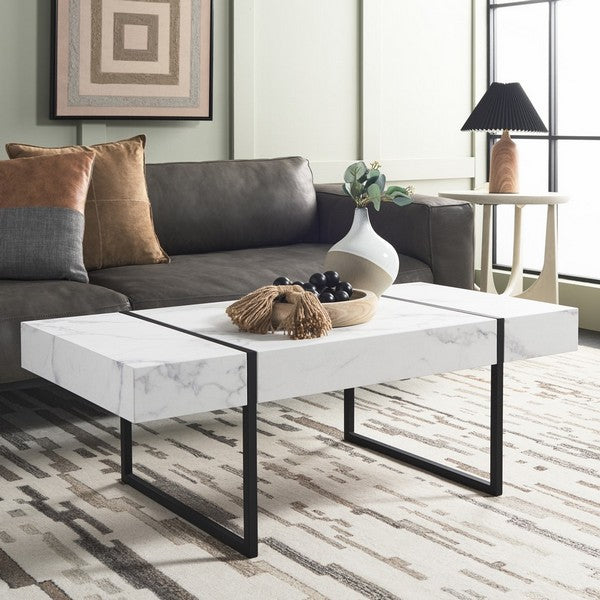 Safavieh Tristan Rectangular Modern Coffee Table, COF7000 - White / Black