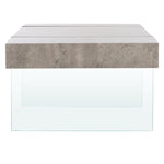 Safavieh Jacob Rectangular Glass Leg Modern Coffee Table, COF7001 - Light Concrete