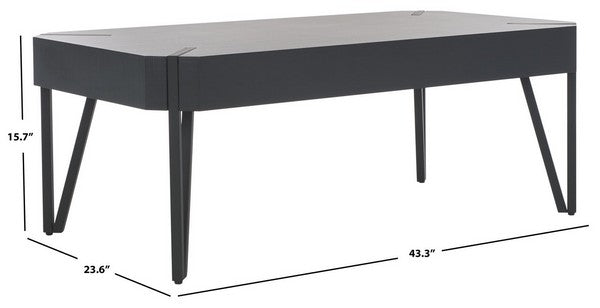 Safavieh Liann Rustic Midcentury Wood Top Coffee Table , COF7003 - Black Stripe/ Black