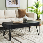Safavieh Liann Rustic Midcentury Wood Top Coffee Table , COF7003 - Black Stripe/ Black