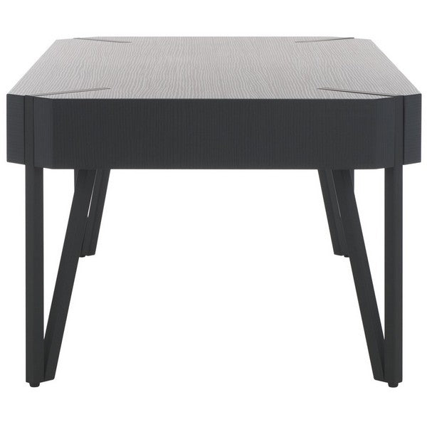 Safavieh Liann Rustic Midcentury Wood Top Coffee Table , COF7003 - Black Stripe/ Black