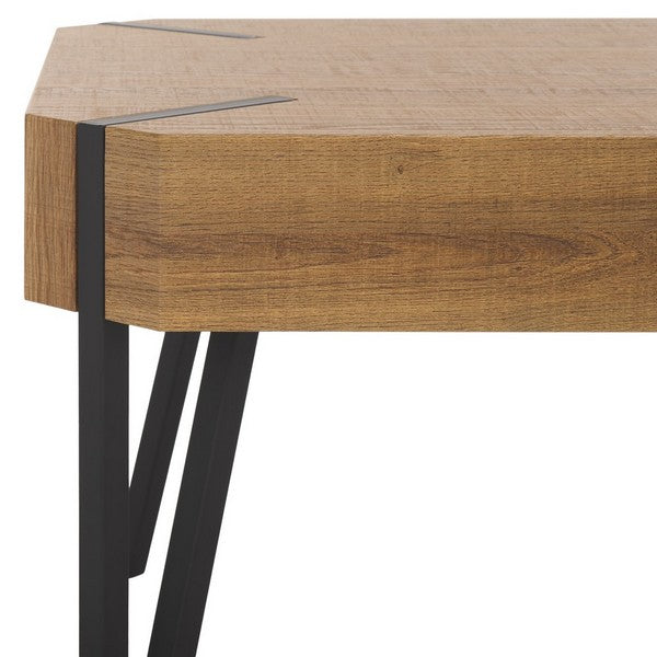 Safavieh Liann Rustic Midcentury Wood Top Coffee Table , COF7003 - Natural Brown / Black