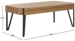 Safavieh Liann Rustic Midcentury Wood Top Coffee Table , COF7003 - Natural Brown / Black