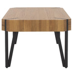 Safavieh Liann Rustic Midcentury Wood Top Coffee Table , COF7003 - Natural Brown / Black