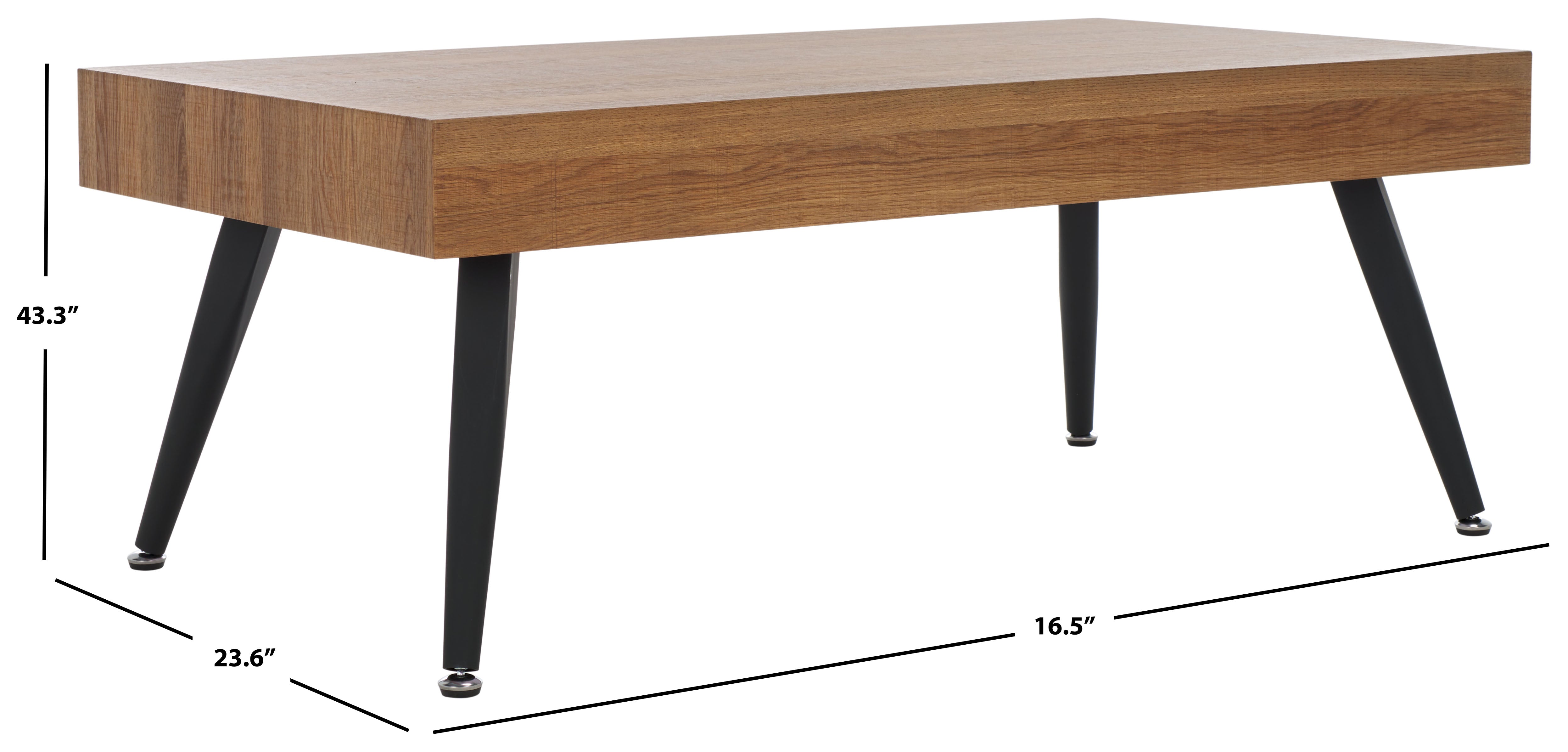 Safavieh Cedric Rectangular Midcentury Modern Coffee Table , COF7007 - Brown / Black