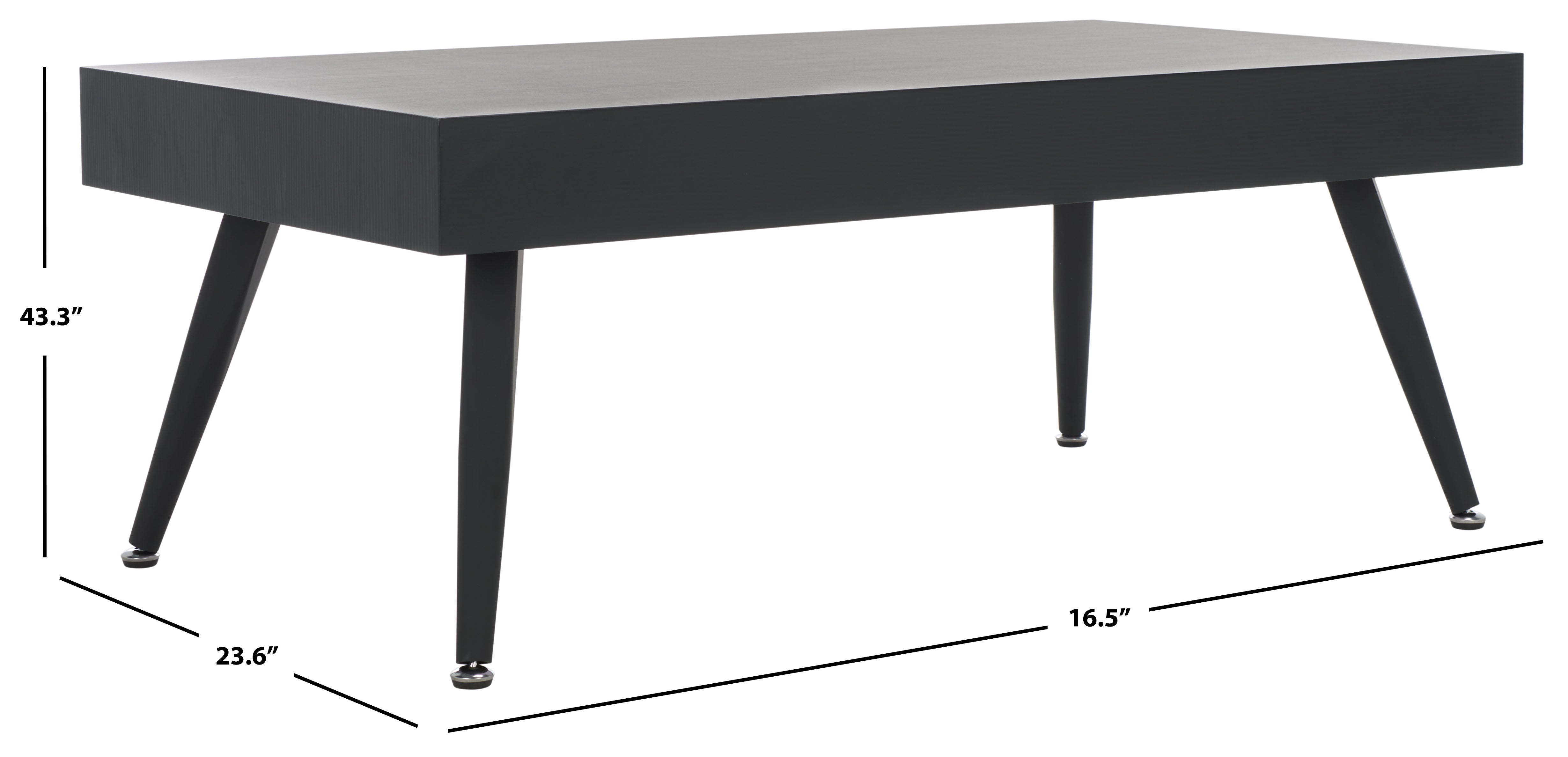 Safavieh Cedric Rectangular Midcentury Modern Coffee Table , COF7007 - Black Stripe / Black