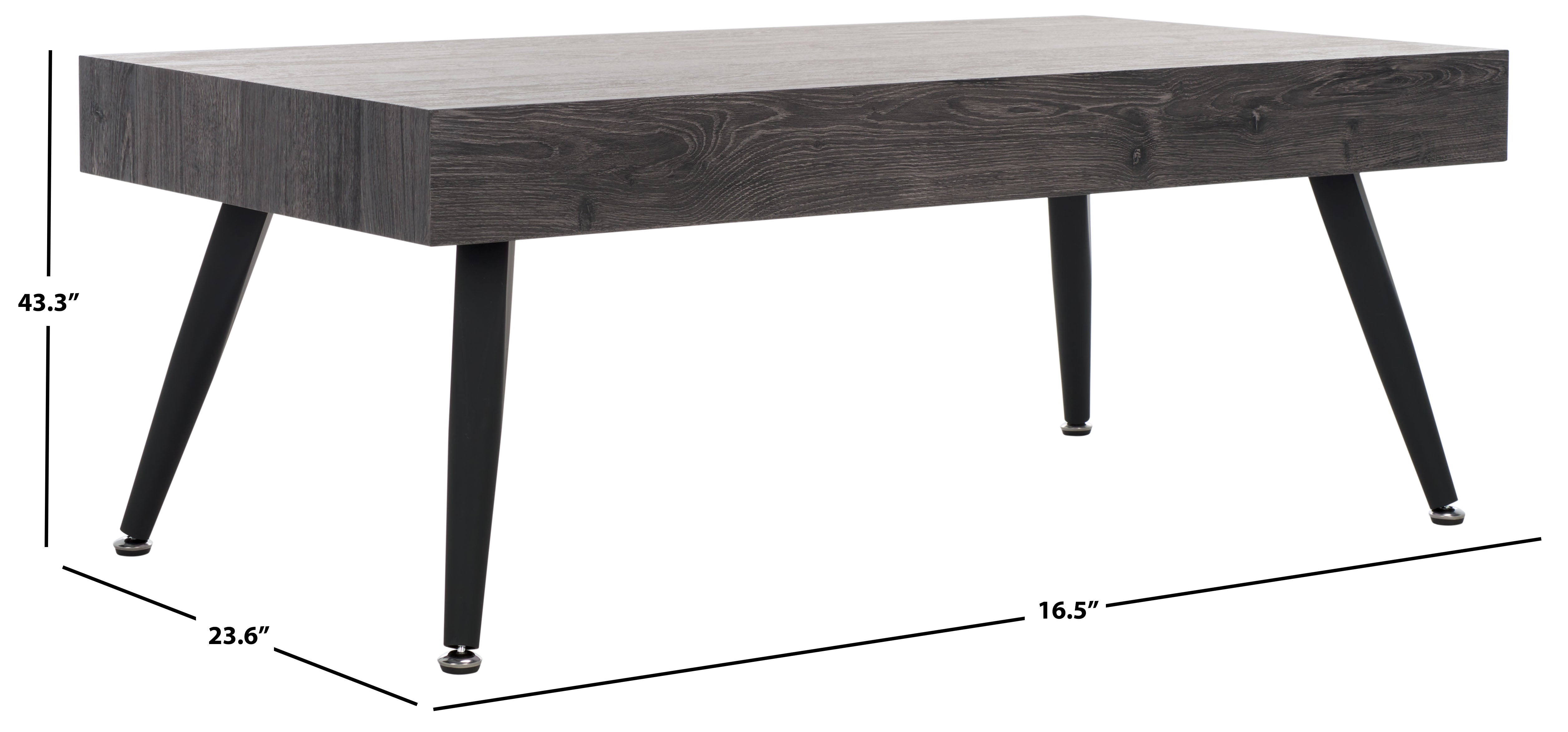 Safavieh Cedric Rectangular Midcentury Modern Coffee Table , COF7007 - Black Oak / Black