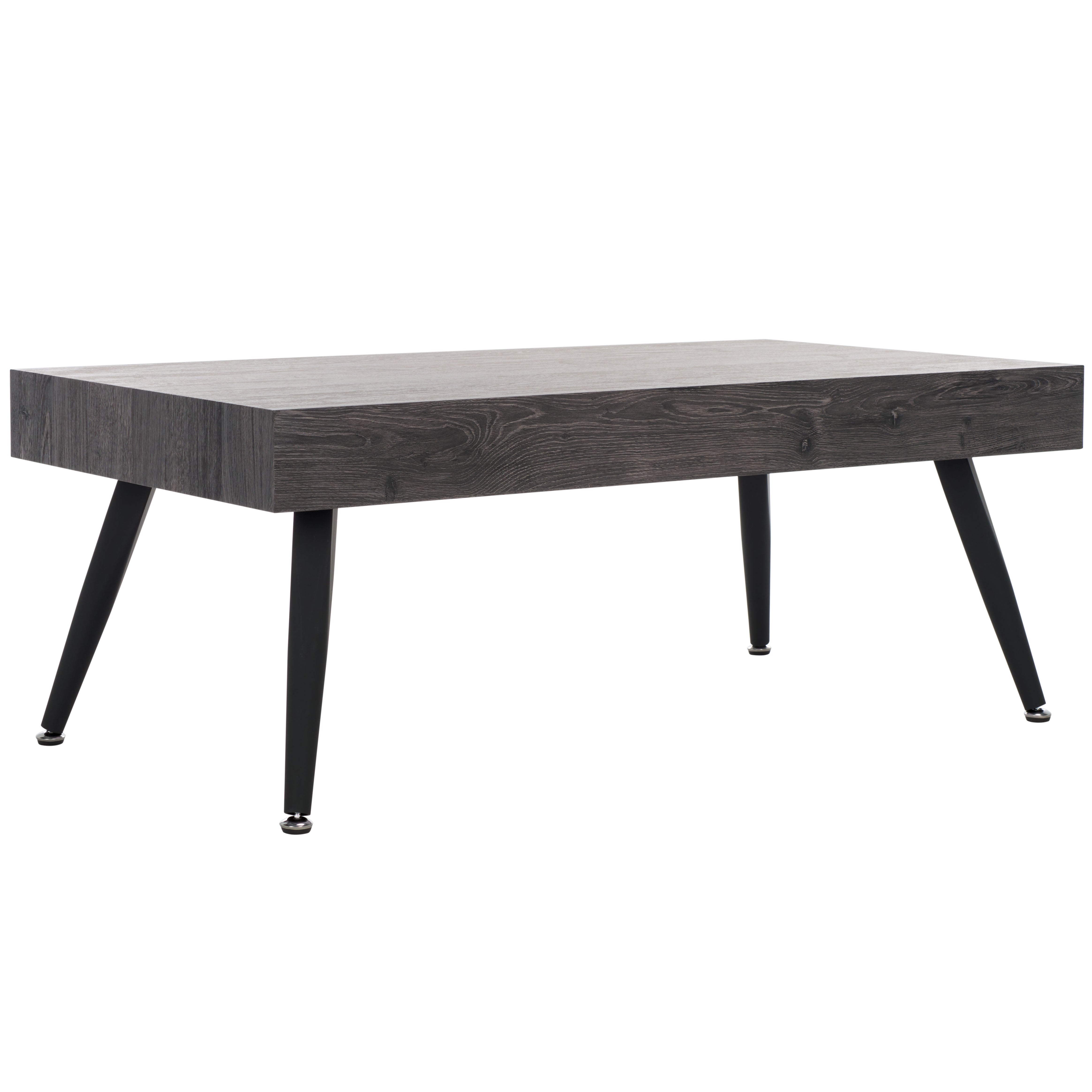Safavieh Cedric Rectangular Midcentury Modern Coffee Table , COF7007 - Black Oak / Black