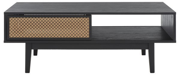Safavieh Ceu 2 Door Coffee Table, COF9602 - Black/ Gold