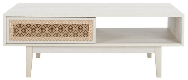 Safavieh Ceu 2 Door Coffee Table, COF9602 - Bleached White/ Gold
