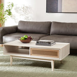 Safavieh Ceu 2 Door Coffee Table, COF9602 - Bleached White/ Gold