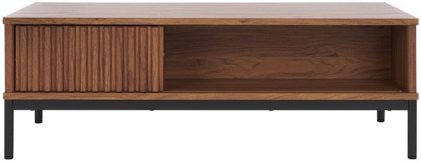 Safavieh Lylia 2 Door Coffee Table, COF9603 - Walnut / Black