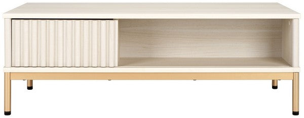 Safavieh Lylia 2 Door Coffee Table, COF9603 - Bleached White / Gold