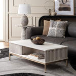 Safavieh Lylia 2 Door Coffee Table, COF9603 - Bleached White / Gold