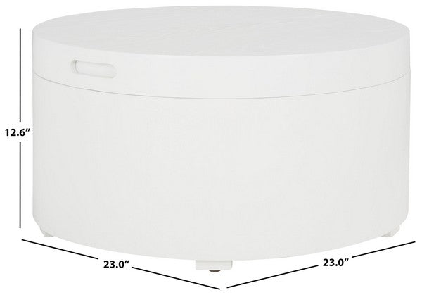 Safavieh Rafaela Round Tray Top Coffee Table With Storage, COF9704 - White