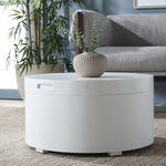 Safavieh Rafaela Round Tray Top Coffee Table With Storage, COF9704 - White