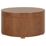 Safavieh Rafaela Round Tray Top Coffee Table With Storage, COF9704 - Walnut