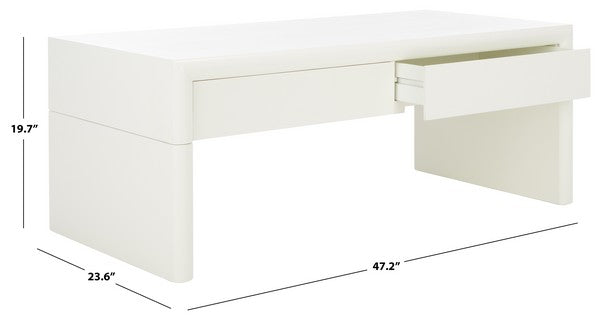 Safavieh Rune Coffee Table W/ Drawers, COF9707 - Ivory