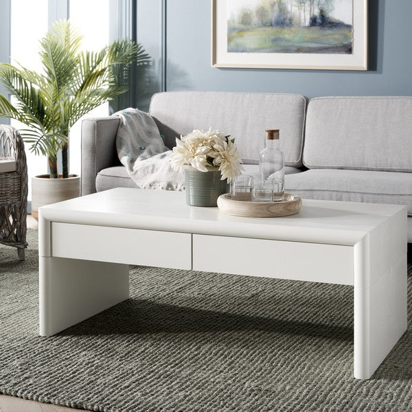Safavieh Rune Coffee Table W/ Drawers, COF9707 - Ivory