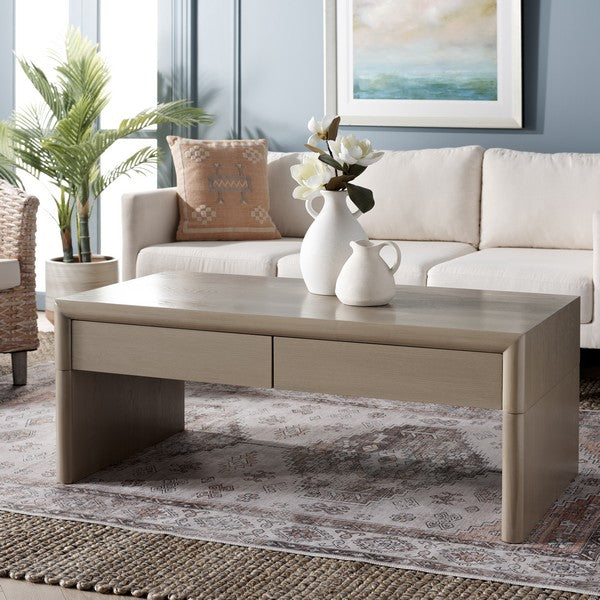 Safavieh Rune Coffee Table W/ Drawers, COF9707 - Sandy Grey