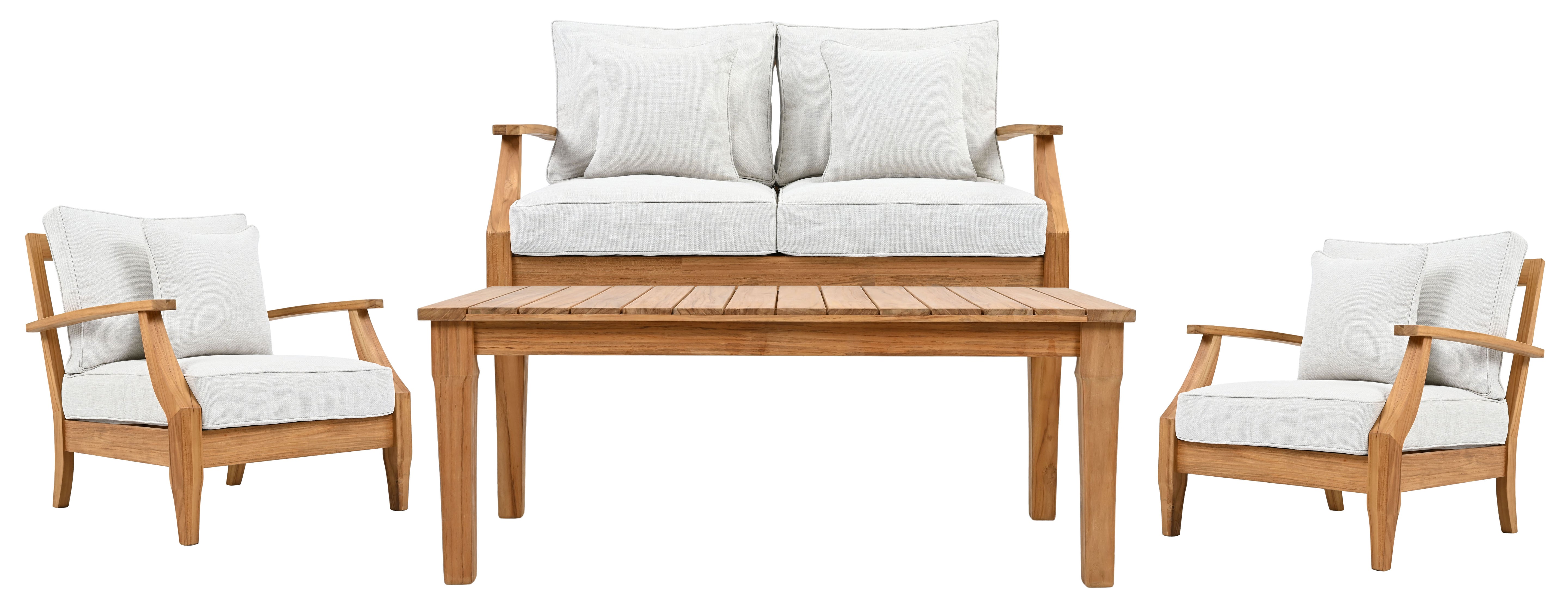 WHITE / NATURAL TEAK