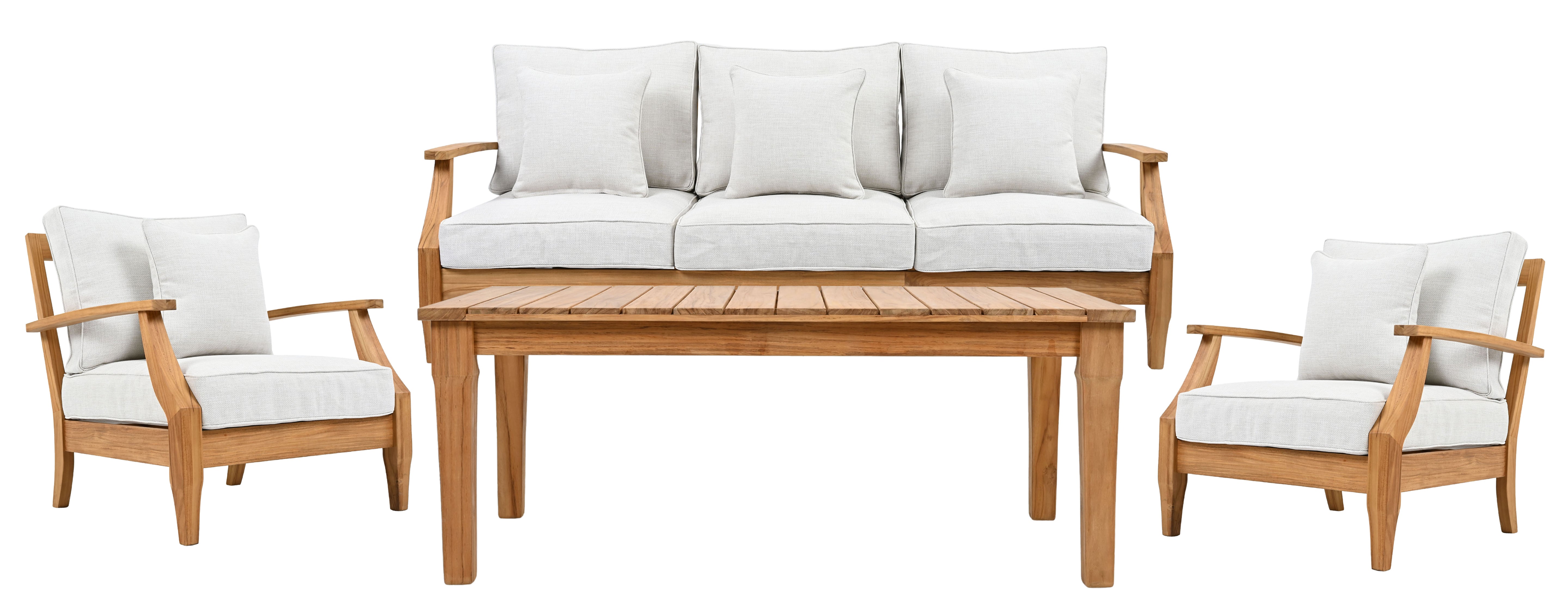 WHITE / NATURAL TEAK