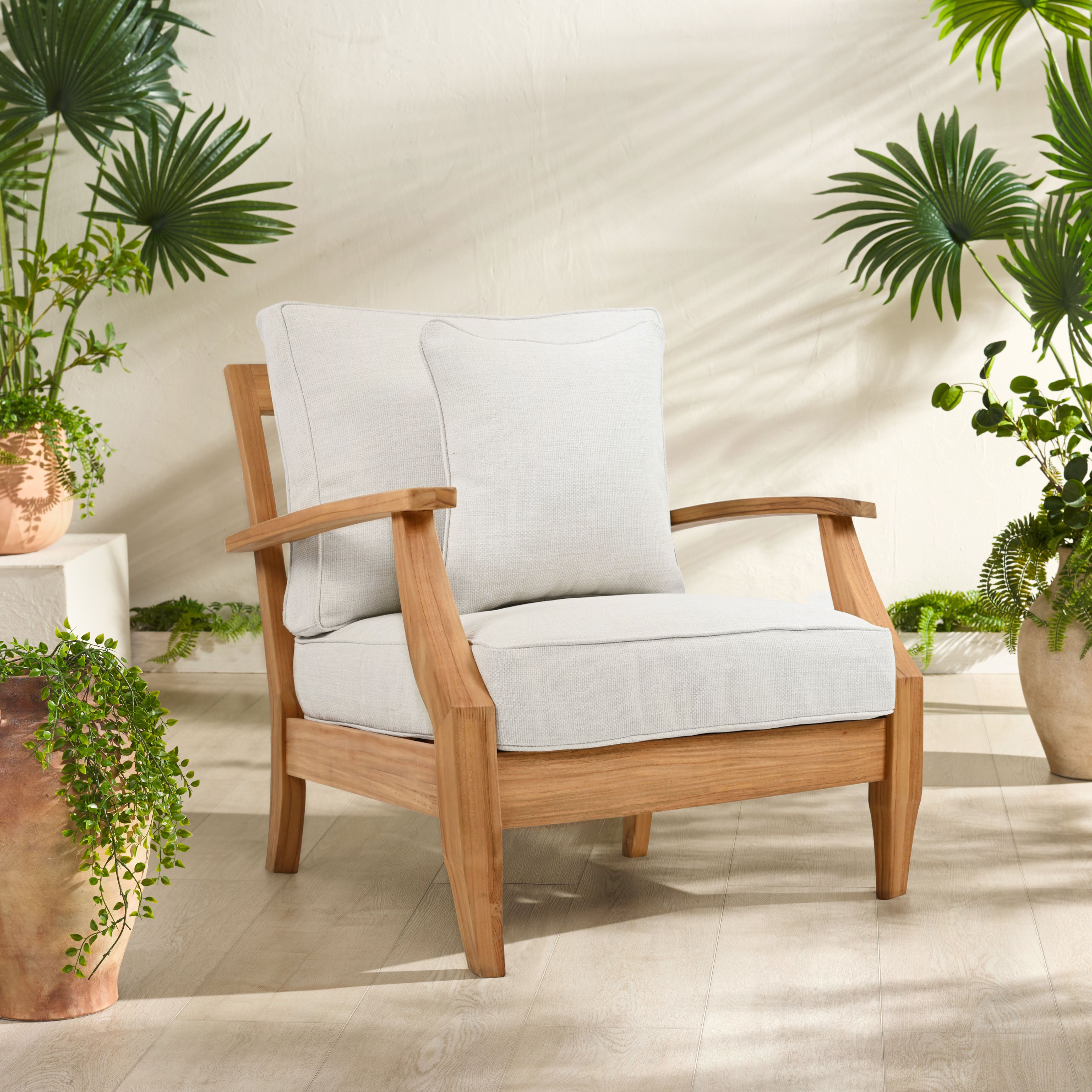 WHITE / NATURAL TEAK