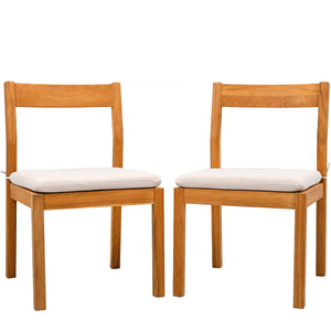Safavieh Couture Mayaguana Teak Dining Chair (Set of 2), CPT1052