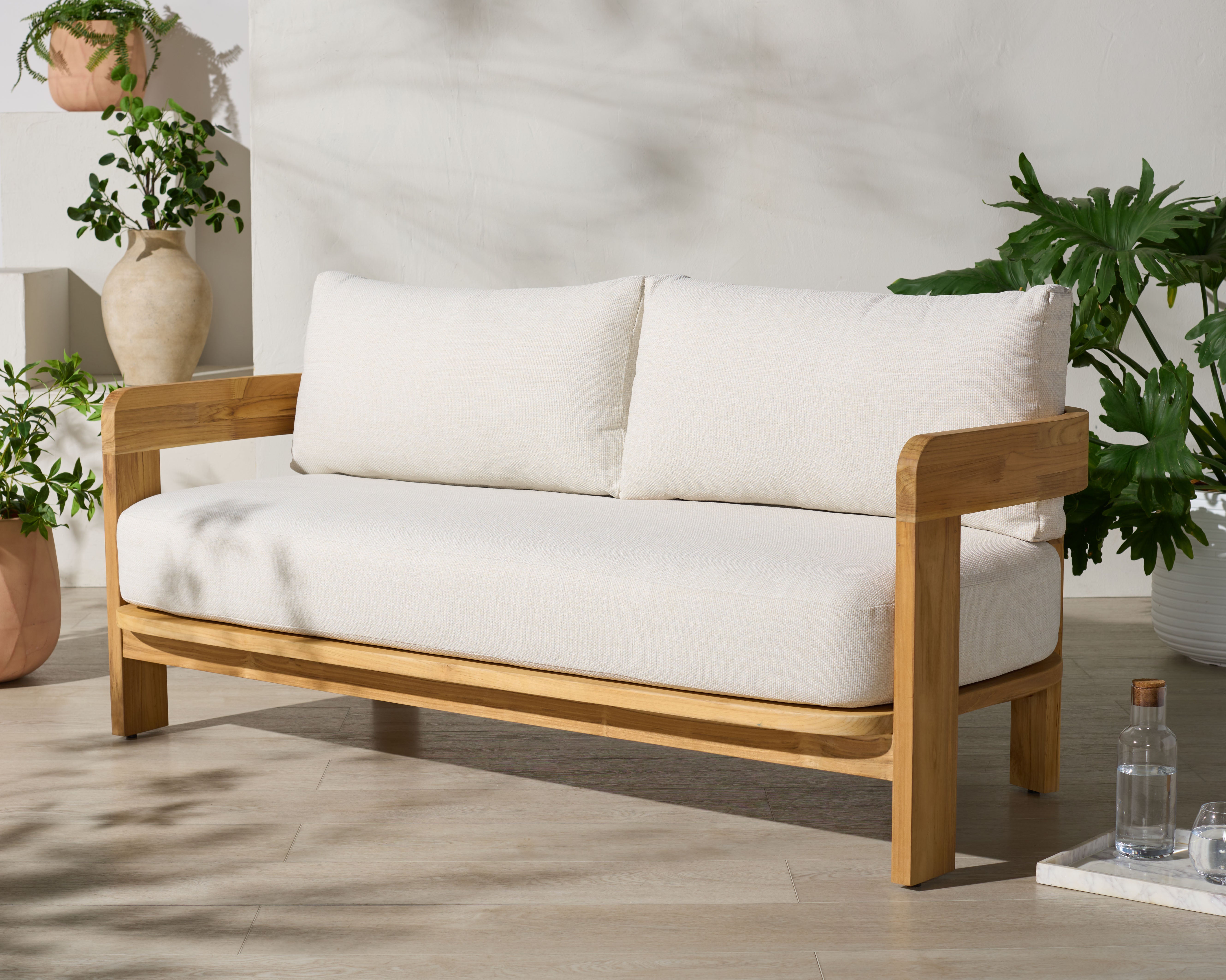 WHITE / NATURAL TEAK