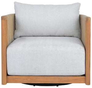 Safavieh Couture Marina Teak Swivel Patio Chair, CPT1083