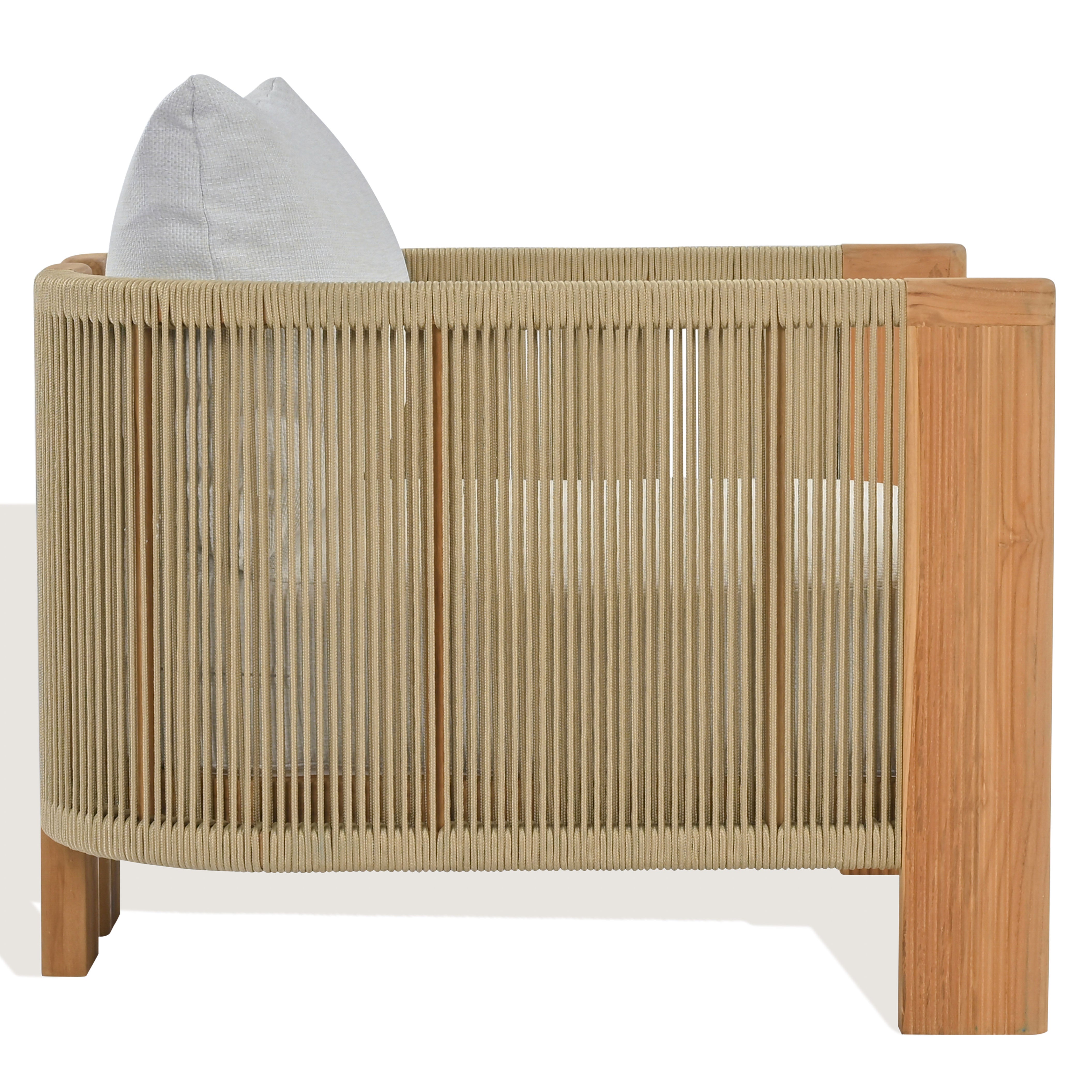 WHITE / NATURAL TEAK