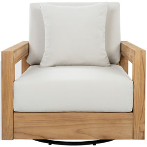 Safavieh Couture Montford Brazilian Teak Wood Swivel Chair, CPT1090