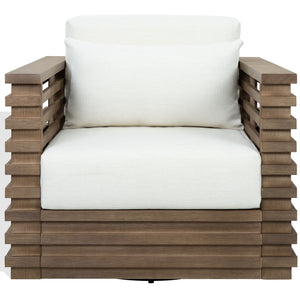 Safavieh Couture Tortuga Eucalyptus Wood Patio Swivel Chair, CPT1092