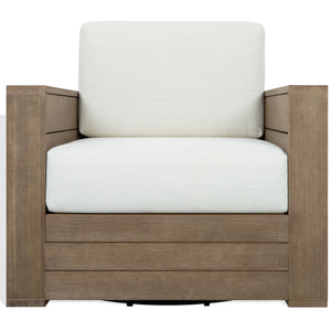 Safavieh Couture Santiago Eucalyptus Wood Patio Swivel Chair, CPT1093