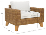 Safavieh Couture Margarita Wicker Patio Chair, CPT2101 - Natural / White