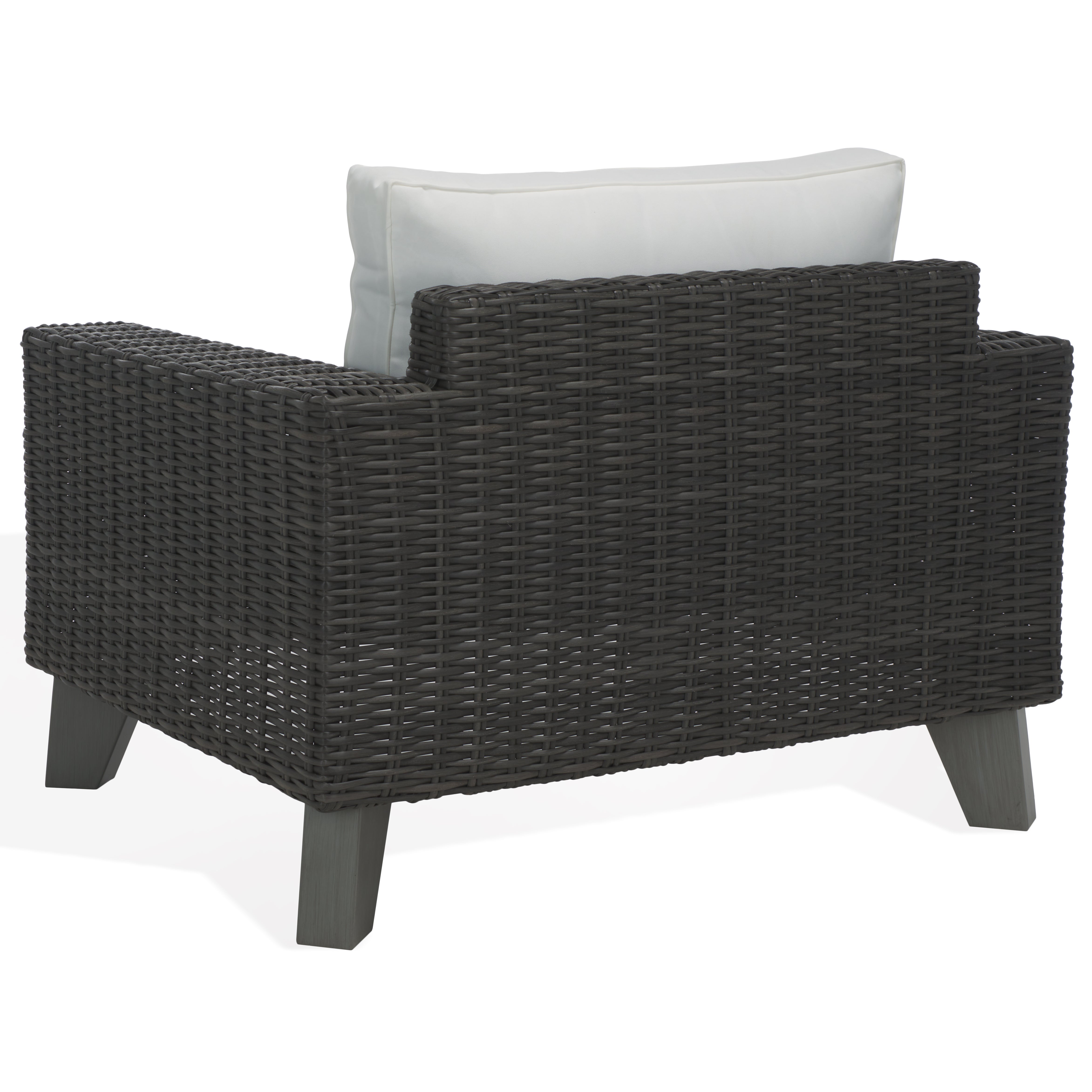Safavieh Couture Margarita Wicker Patio Chair, CPT2101 - Dark Grey / White