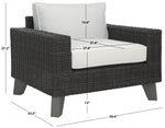 Safavieh Couture Margarita Wicker Patio Chair, CPT2101 - Dark Grey / White