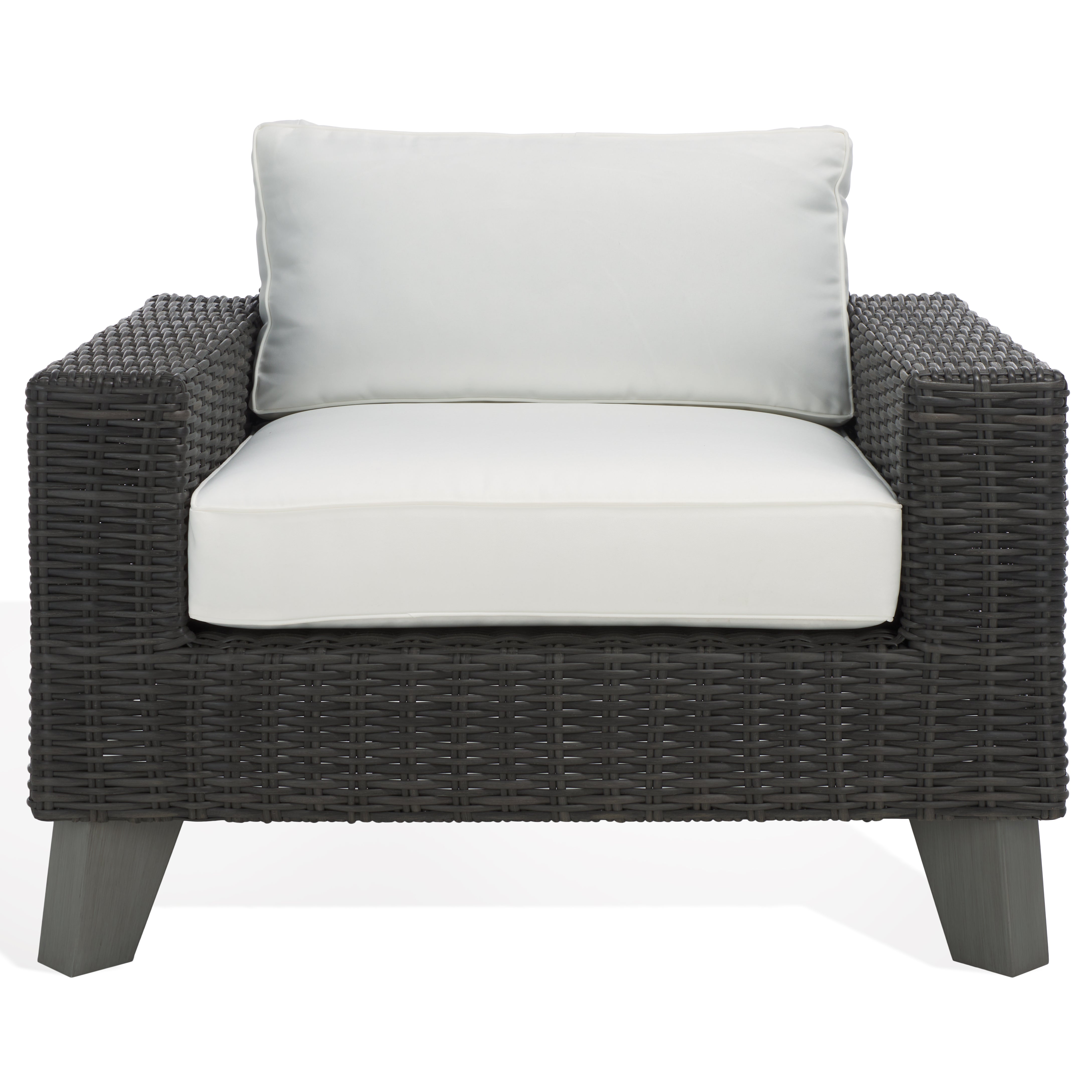 Safavieh Couture Margarita Wicker Patio Chair, CPT2101 - Dark Grey / White