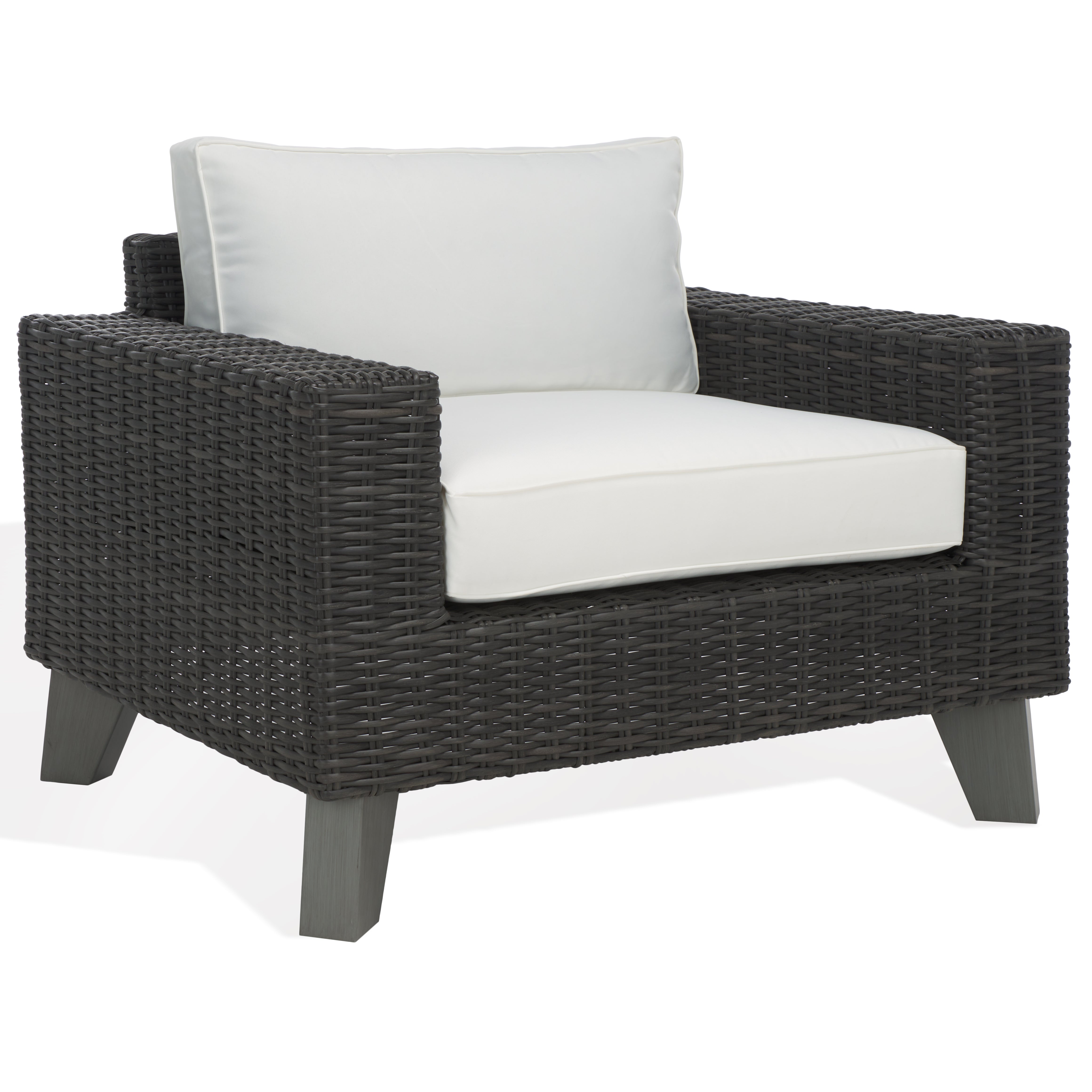 Safavieh Couture Margarita Wicker Patio Chair, CPT2101 - Dark Grey / White