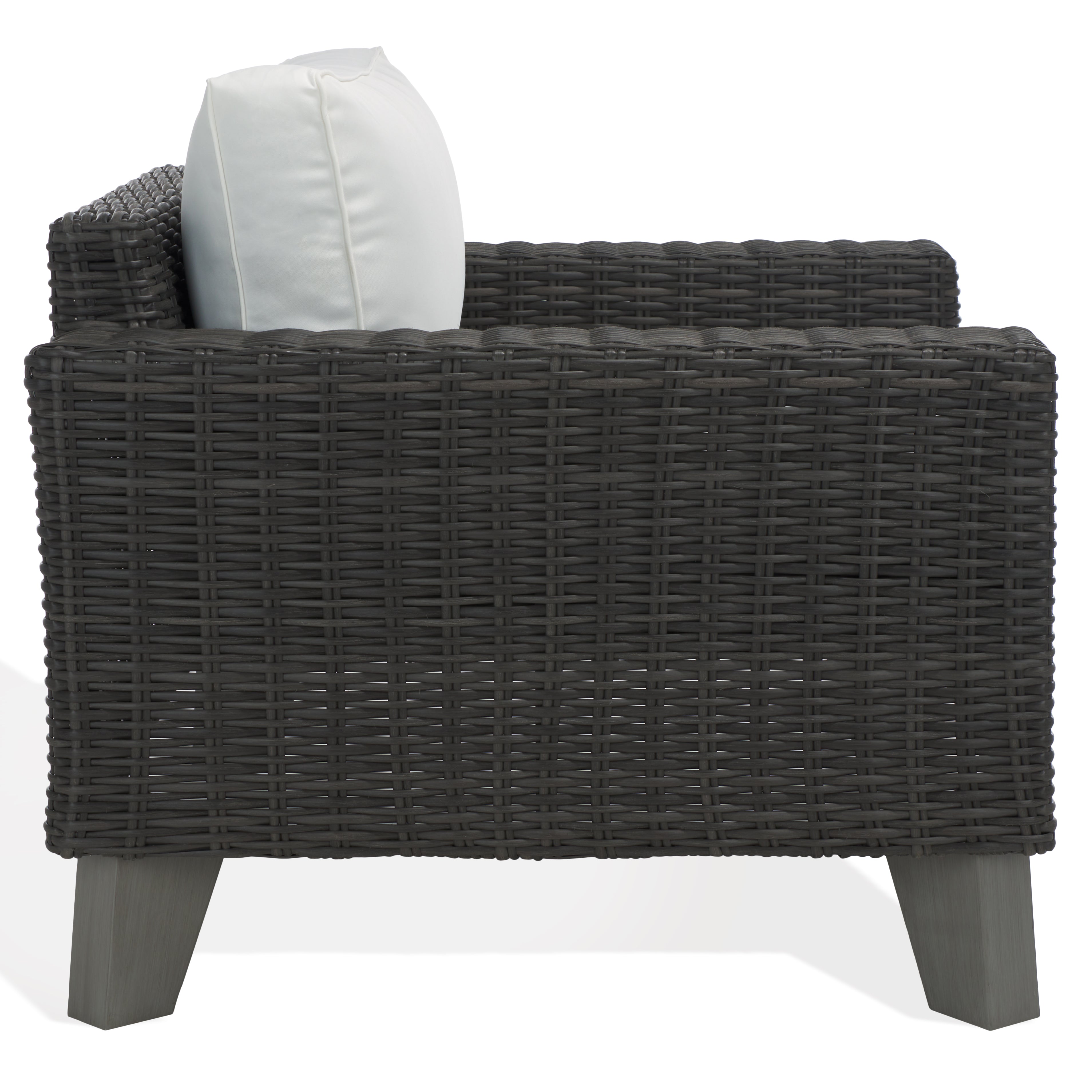 Safavieh Couture Margarita Wicker Patio Chair, CPT2101 - Dark Grey / White