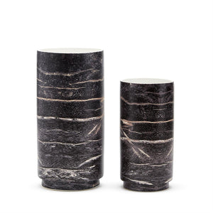 Two's Company Set of 2 Pale Moon Ebony Faux Wood Vase - Ceramic