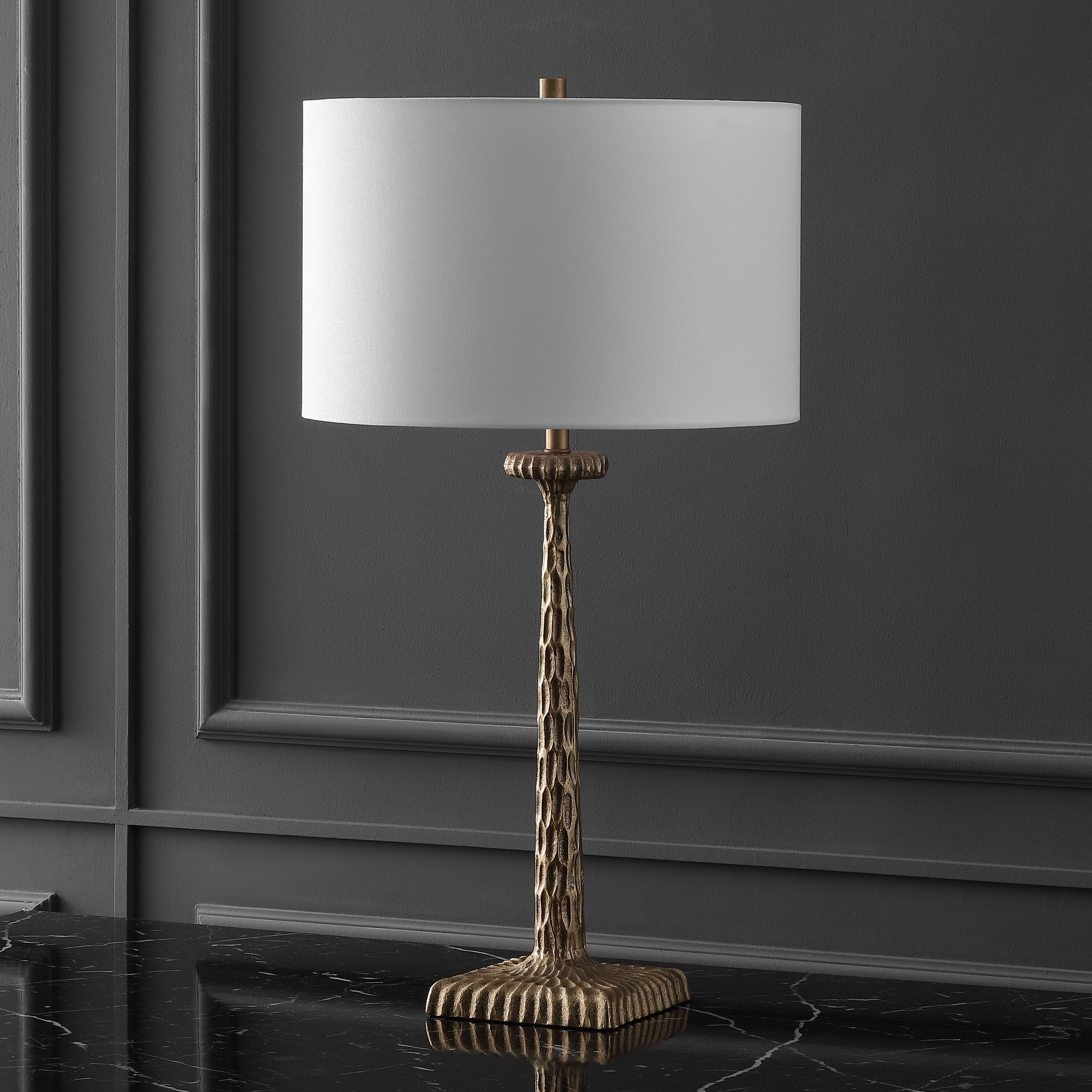 Safavieh Couture Roxalina Metal Base Table Lamp, CTL1051 - Antique Brass / White