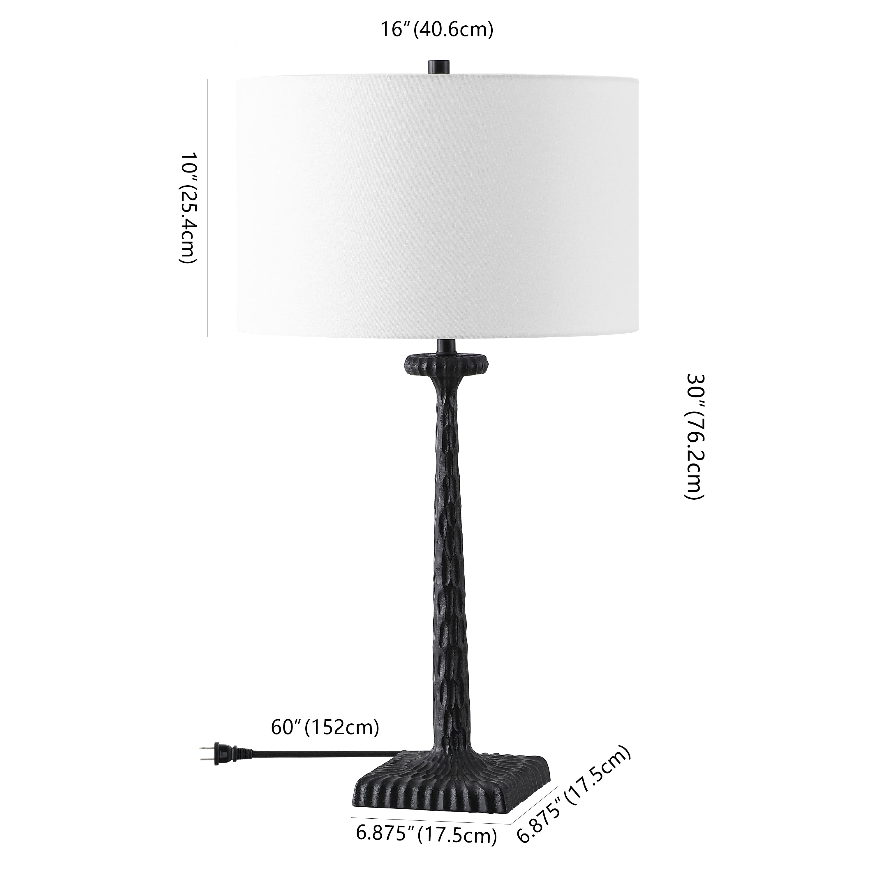 Safavieh Couture Roxalina Metal Base Table Lamp, CTL1051 - Black / White