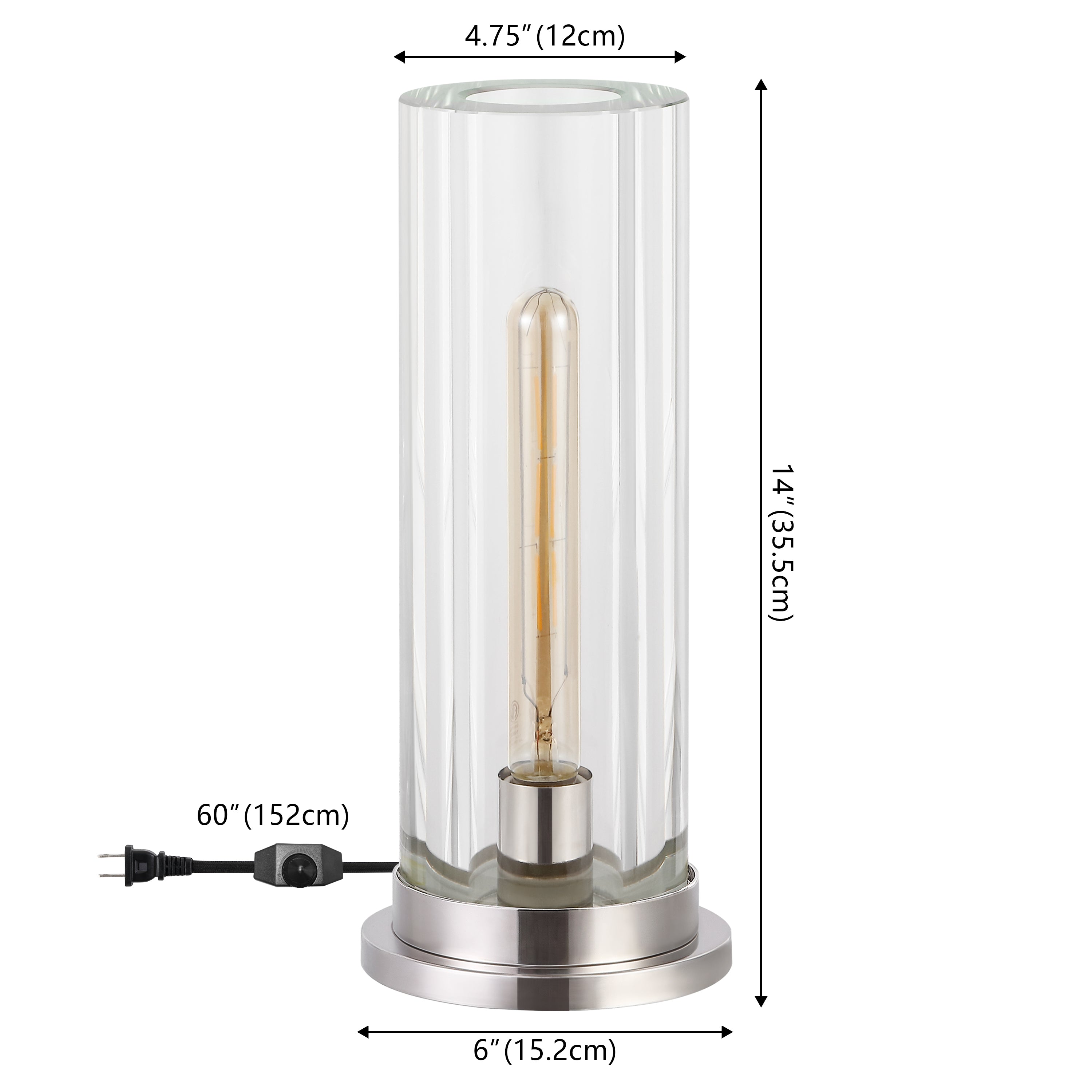 Safavieh Couture Dellanora Crystal Tube Table Lamp, CTL1069 - Silver / Clear