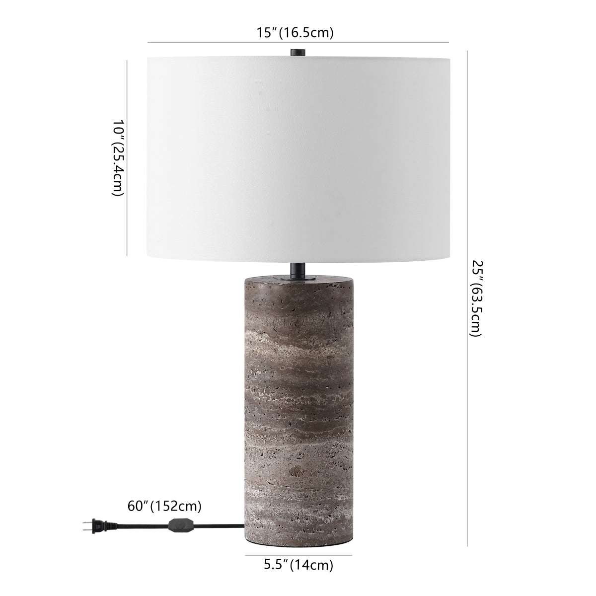 DARK TRAVERTINE / WHITE
