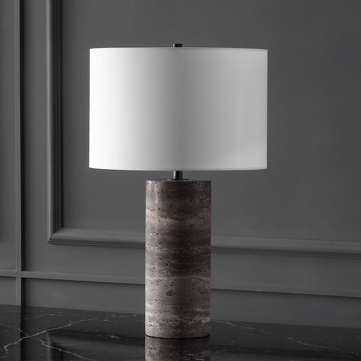 DARK TRAVERTINE / WHITE