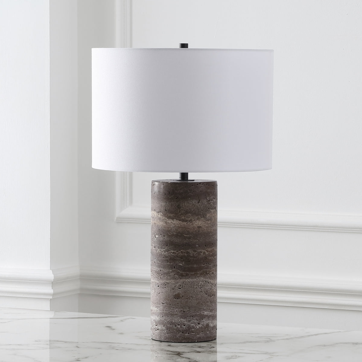 DARK TRAVERTINE / WHITE