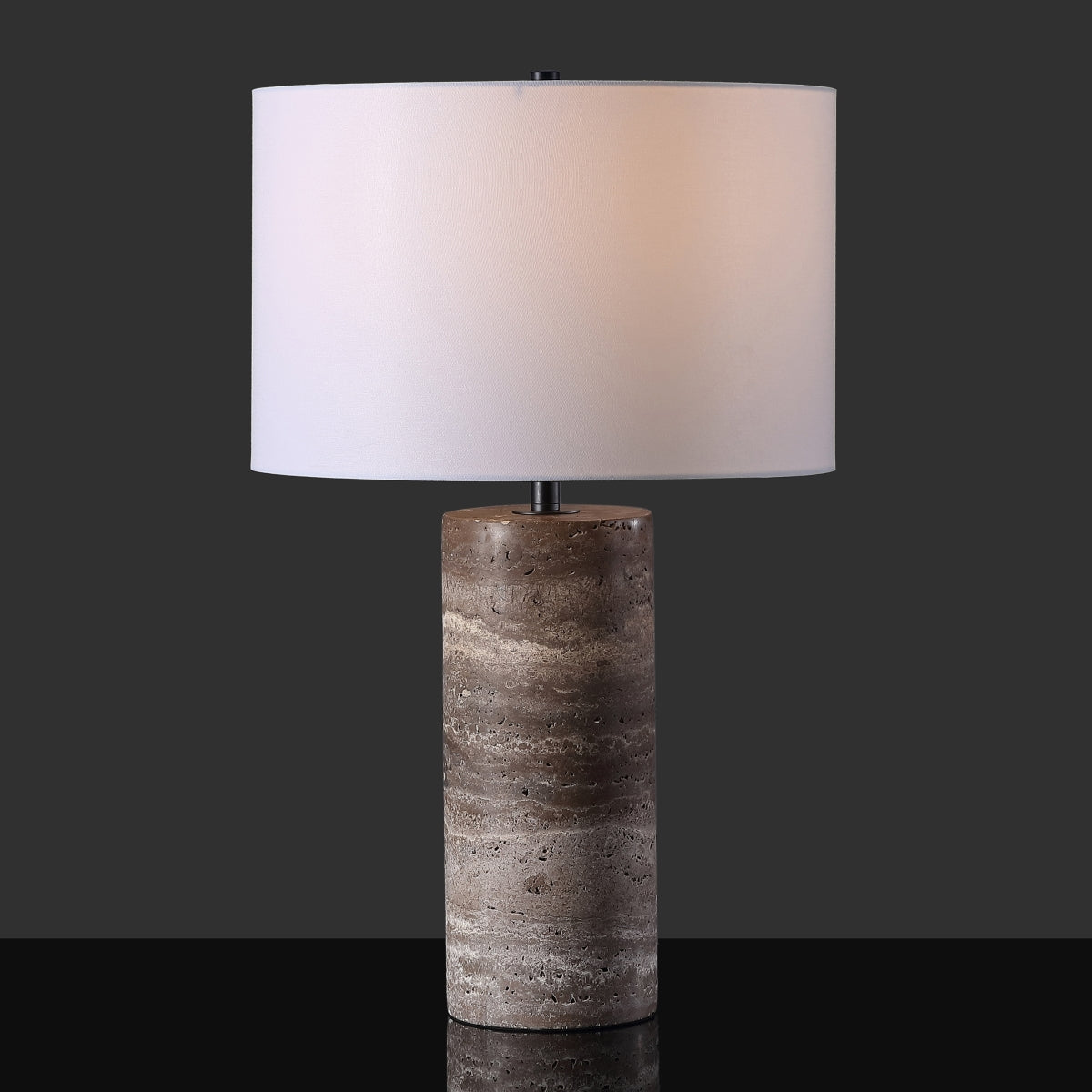 DARK TRAVERTINE / WHITE